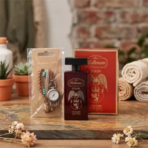 Rothmans Spark Ajándékcsomag – 100 ml EDP + Hippie Chic Karóra