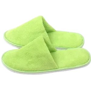 Puha Plüss Vendégpapucs Gumitalppal – Lime Zöld