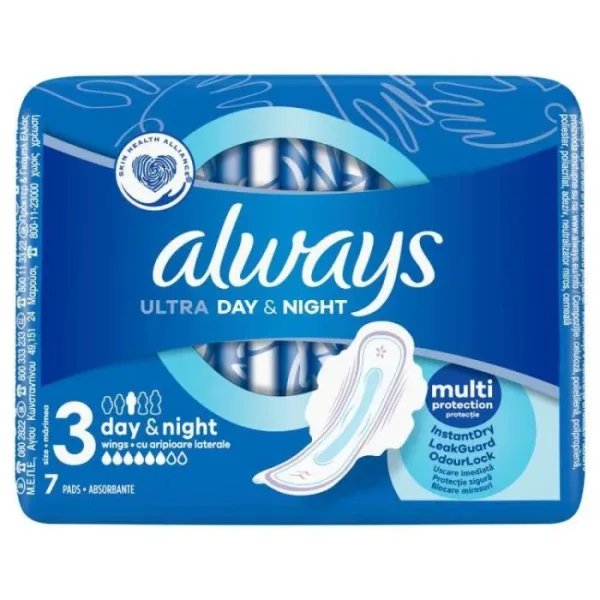 ALWAYS Ultra Day&Night egészségügyi betét – 7 db