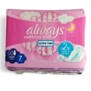 ALWAYS Ultra Soft Cotton egészségügyi betét – 7 db, éjszakai (Night) kivitel