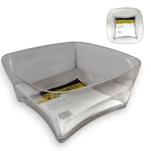 Epicurean Tapered Szögletes Akril Salátás Tál – Modern Praktikum Üveg Hatással 25 x 25 cm