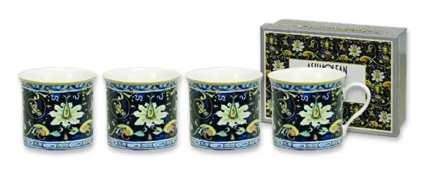 Ashmolean Bögre Szett – Maiolica Blu/Giallo (4 darabos készlet)
