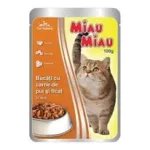 Miau Miau Nedves Macskaeledel – Csirke & Máj (100g)