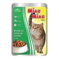 Miau Miau Nedves Macskaeledel – Pulyka, ADULT (100g)