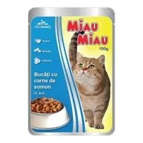 Miau Miau Nedves Macskaeledel – Lazac, ADULT (100g)