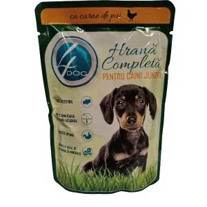 4Dog JUNIOR Nedves Kutyaeledel – Csirke (100g)