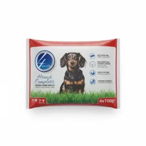 4Dog Nedves Kutyaeledel Mix –Csirke/Marha (4 x 100g )