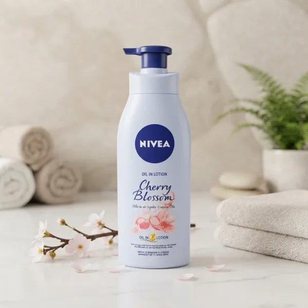 NIVEA Oil In Lotion Cherry Blossom Testápoló – Pumpás kiszerelés