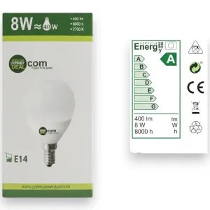 Green Power Deal Energiatakarékos Kisgömb Izzó – E14, 8W (40W)