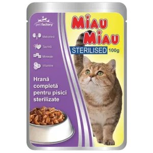 Miau Miau Nedves Macskaeledel – Csirke, STERIL (100g)