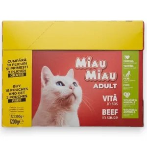 Miau Miau Nedves Macskaeledel – Marha (12 x 100g)