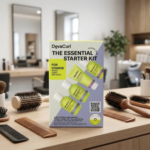 DevaCurl The Essential Starter Kit – 4 db-os Utazó és Kezdőszett Durva, Száraz Fürtökre
