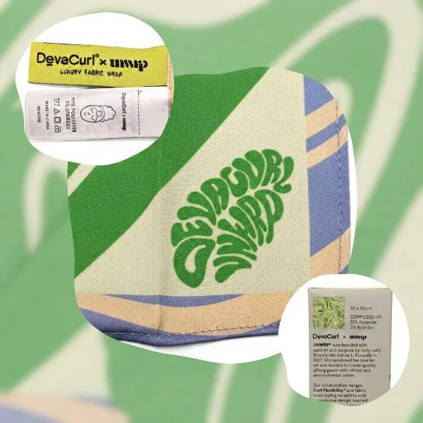 DevaCurl x UNWRP Luxury Fabric Wrap Hajkendő és Hajturbán – 70 x 70 cm